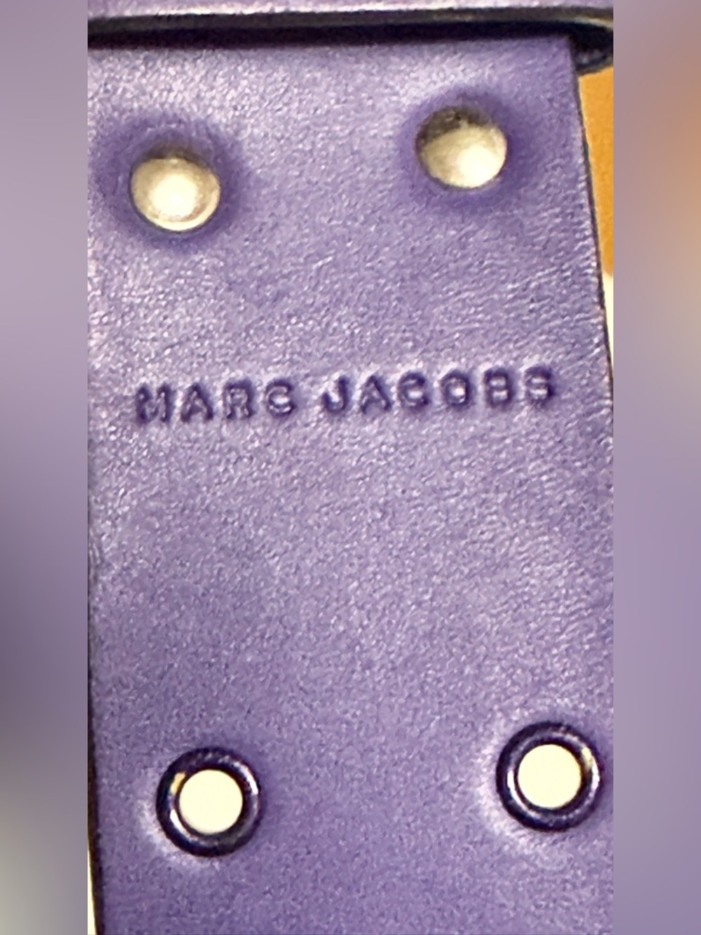 Marc Jacobs Violet Leather Studded Belt with Silver Buckle - Picture 6 of 8